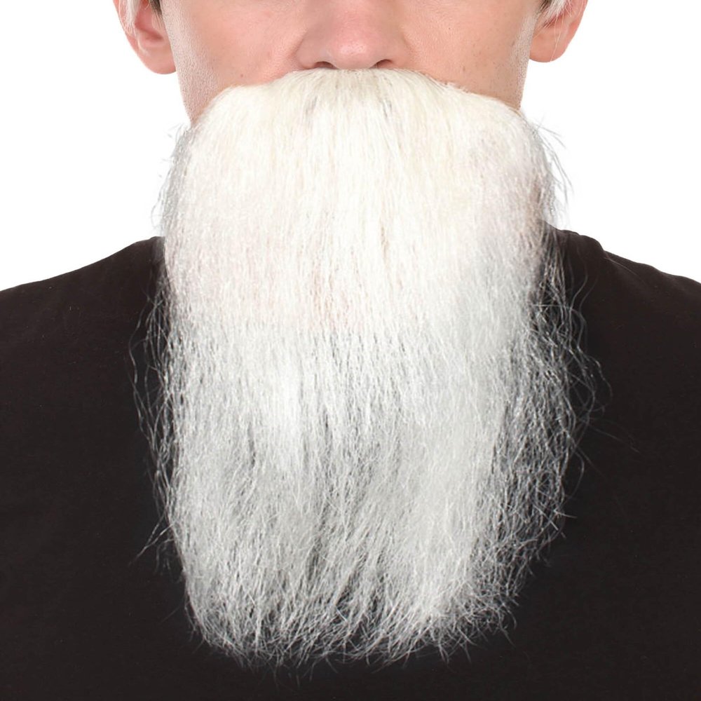 BC GOODS BY Imperial Long Wizard Beard White Facial Hair for Men, Flame-Retardant Synthetic Fiber