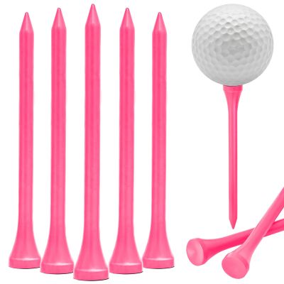 WINGOLFER Golf Tees,100 Packs of 3 1/4 Inch Golf tees, Professional Natural Bamboo Golf Tees,Durable & Stable Professional Tee System,Reducing Friction & Side Spin(Pink)