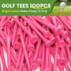 WINGOLFER Golf Tees,100 Packs of 3 1/4 Inch Golf tees, Professional Natural Bamboo Golf Tees,Durable & Stable Professional Tee System,Reducing Friction & Side Spin(Pink) view 2