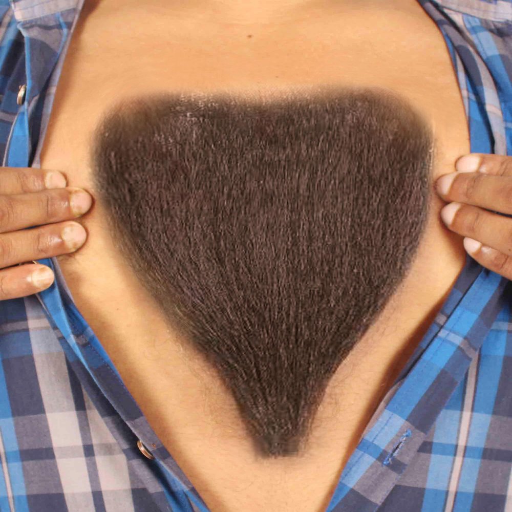 BC GOODS BY Cosplay Chest Hair for Men  Premium Human Hair Blend- Dark Brown
