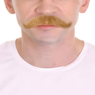 BC GOODS BY Black Human Hair Mustache for Men, Enhance Your Cosplay with Realistic Facial Hair - Soft Blonde