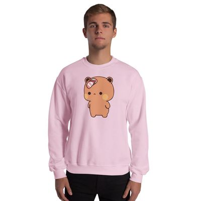 Bubu and Dudu with Slipper on Head Unisex Sweatshirt Light Pink