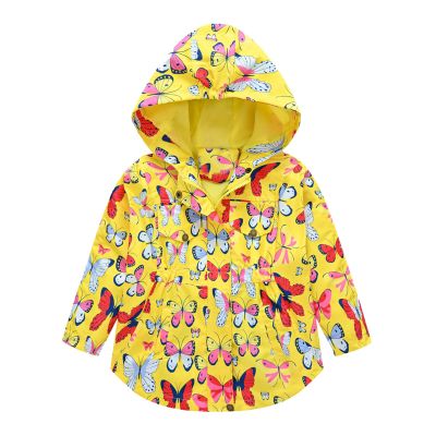 Girls Boys Rain Jacket Spring Fall Lightweight Waterproof Hooded Rain Coats Toddler Windbreaker (Yellow, 3-4 Years)