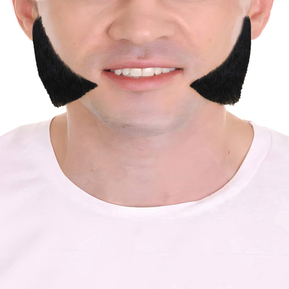 BC GOODS BY Timeless Mutton Chops Black Mens Guide to Human Hair Beard Looks, Flame-retardant Synthetic Fiber