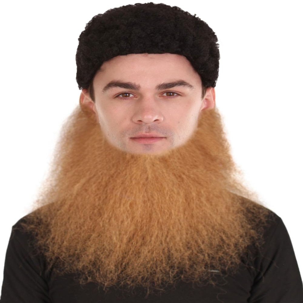 BC GOODS BY Light Brown Men's Long Beard Set Cosplay Facial Hair Accessory