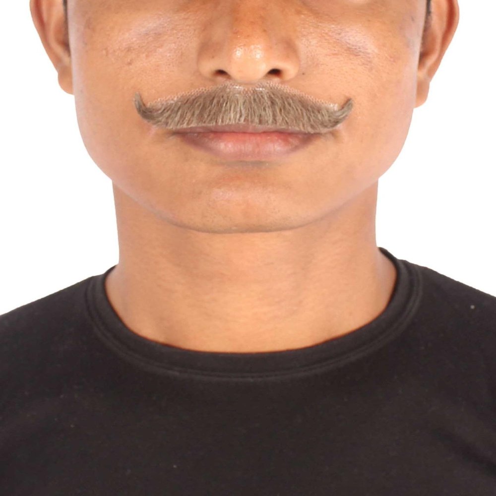 BC GOODS BY Human Hair Mustache for Men's Cosplay and Theatrical Use - Brown