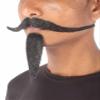 BC GOODS BY Men's Synthetic Long Facial Hair Set  Mustache and Goatee for Cosplay- Black view 2