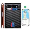 SMART LB Wallet Tracker for Men Tracker Wallet with 10 Card Slots (IOS Only) - Gift Box IncludedCarbon Black & Orange view 1