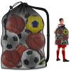 Extra Large Sports Ball Bag, Heavy Duty Breathable Mesh Storage Bag, 40" x 30" Hold 10-12 Soccer Basketball Volleyball Football, Adjustable Shoulder Strap, Ideal for Coaches, Team, Swimming Gear view 1