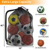 Extra Large Sports Ball Bag, Heavy Duty Breathable Mesh Storage Bag, 40" x 30" Hold 10-12 Soccer Basketball Volleyball Football, Adjustable Shoulder Strap, Ideal for Coaches, Team, Swimming Gear view 2