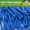 WINGOLFER Golf Tees,100 Packs of 3 1/4 Inch Golf tees, Professional Natural Bamboo Golf Tees,Durable & Stable Professional Tee System,Reducing Friction & Side Spin(Blue) view 2