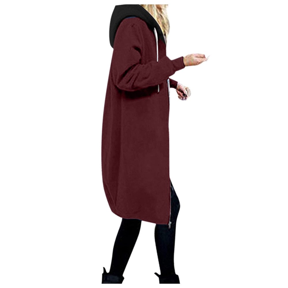 Deals 2024 Save For Later List Long Hoodie for Women Zipper Casual Drawstring Fleece Sweatshirt Oversized Jackets Coat with Pockets 2024 Fall Clothes blusas elegantes para mujer