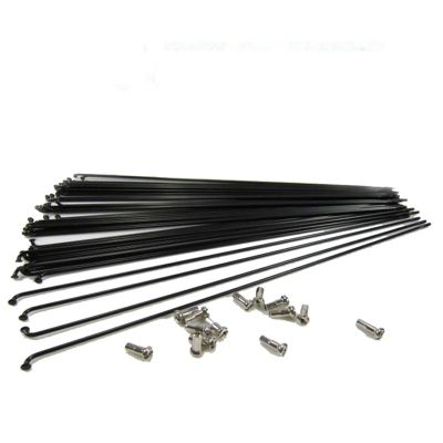 USZIJIE 40pcs/lot 14G 186 188 259 261 292 294mm Sainless Steel Spokes Mountain Bike Road Fit for Bicycles Wheel Rim Spoke Part with Nippers(Black 292mm)