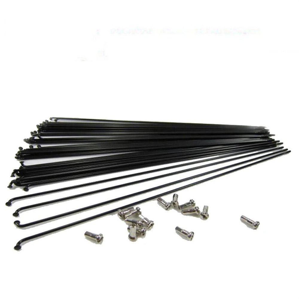 USZIJIE 40pcs/lot 14G 186 188 259 261 292 294mm Sainless Steel Spokes Mountain Bike Road Fit for Bicycles Wheel Rim Spoke Part with Nippers(Black 292mm)