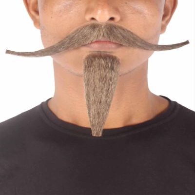 BC GOODS BY Men's Synthetic Long Facial Hair Set  Mustache and Goatee for Cosplay-Brown