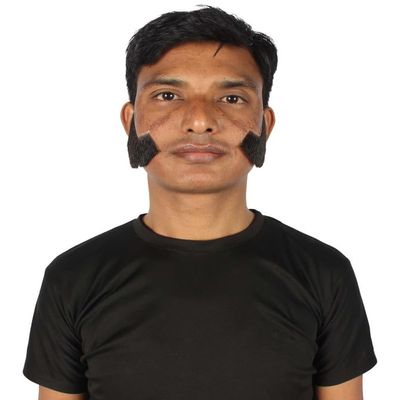 BC GOODS BY Adult Men's Brown Facial Hair Set, Mutton Chops & Sideburns, Flame-retardant Synthetic Fiber - Black