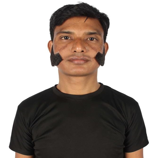 BC GOODS BY Adult Men's Brown Facial Hair Set, Mutton Chops & Sideburns, Flame-retardant Synthetic Fiber - Black