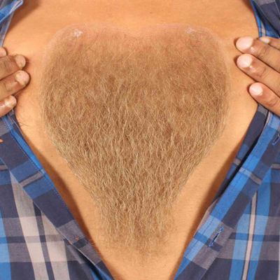 BC GOODS BY Cosplay Chest Hair for Men  Premium Human Hair Blend- Mix Brown