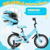 Brightpeak Kids Bike for 3-10 Years Old Boys and Girls, 14 Inch Baby Bike with Flash Lighting Training Wheels for Children, Foldable Toddler Bicycles with Dual Handbrakes, Blue view 3