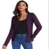 GRACE KARIN Women's Long Sleeve Cardigan V Neck Sweaters Button Down Casual Knitted Outerwear Dark Purple S view 4