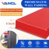 VANCL 2x6 Wall Padding 4'' Thick Gym Wall Padding 6 FT High Gymnasium Wall Mats 72'' Gym Pads for Wall Padding for Kids Gym Wall Mat 2''x6'' Gym Padding for Wall Pad Red [2 Pack] view 3