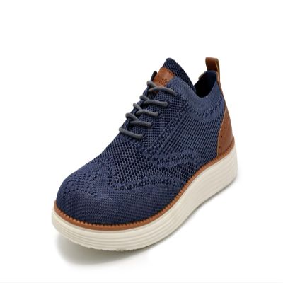 AKADEMIKS Mens Olney Wingtip Knit Oxford, Sleek Breathable Dress Shoes Navy, Size 9