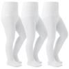 Coziwill Socks Girls Tights Seamless Toddler Stockings Tights Soft Cotton Cable Knit School Girls Leggings Kids 8-10 Years 3 Pack(White, L) view 1