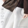 Coziwill Socks Girls Tights Seamless Toddler Stockings Tights Soft Cotton Cable Knit School Girls Leggings Kids 8-10 Years 3 Pack(White, L) view 3