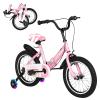 Brightpeak Kids Bike for 3-10 Years Old Boys and Girls, 16 Inch Baby Bike with Flash Lighting Training Wheels for Children, Foldable Toddler Bicycles with Dual Handbrakes, Pink view 1