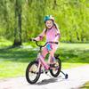 Brightpeak Kids Bike for 3-10 Years Old Boys and Girls, 16 Inch Baby Bike with Flash Lighting Training Wheels for Children, Foldable Toddler Bicycles with Dual Handbrakes, Pink view 2