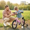Brightpeak Kids Bike for 3-10 Years Old Boys and Girls, 16 Inch Baby Bike with Flash Lighting Training Wheels for Children, Foldable Toddler Bicycles with Dual Handbrakes, Pink view 3