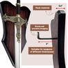 FLURSAILE Sword Plaque Wall Mount Vertical Display Holder Adjustable Stand for Bow Medieval Dagger Axe (1pcs Large Brown) view 3