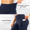 28"/30"/32"/34" Inseam Women's Bootcut Yoga Pants Long Bootleg High-Waisted Flare Pants with Pockets GRK002-navy34-3XL view 4