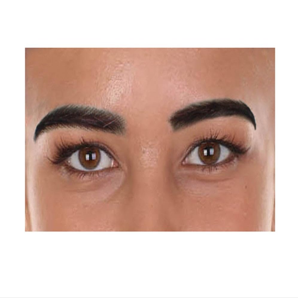 BC GOODS BY Bushy Faux Human Hair Eyebrows for Adults - Self-Adhesive Unisex, Flame-retardant Synthetic Fiber - Dark Brown