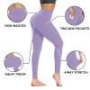 GAYHAY High Waist Yoga Pants with Pockets, Leggings for Women Tummy Control Compression Workout Leggings for Women Light Purple view 3