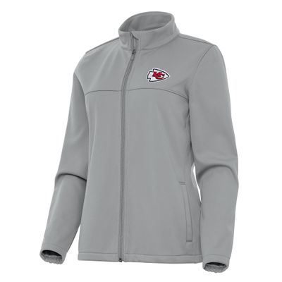 Antigua Women's Gray Kansas City Chiefs Links 2 Golf Full-Zip Jacket
