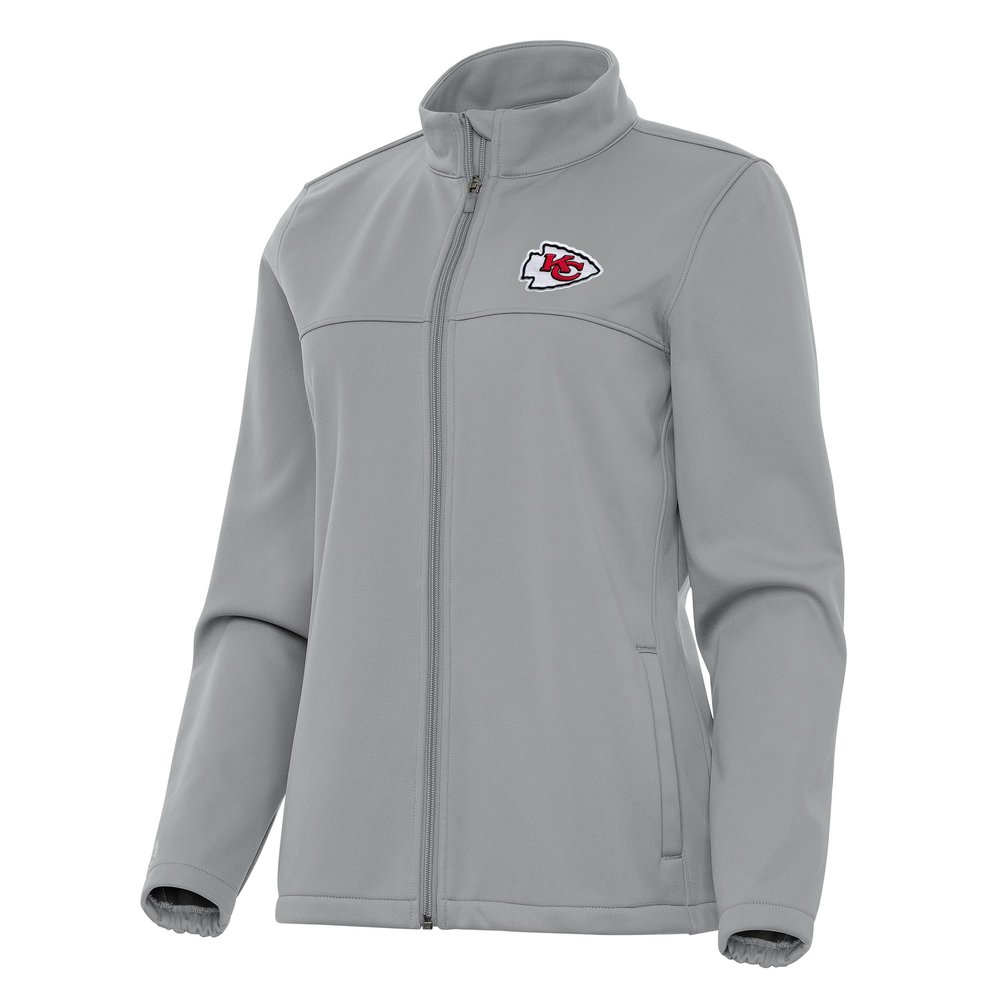 Antigua Women's Gray Kansas City Chiefs Links 2 Golf Full-Zip Jacket