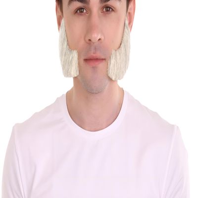 BC GOODS BY Adult Men's Brown Facial Hair Set, Mutton Chops & Sideburns, Flame-retardant Synthetic Fiber - White