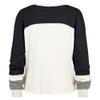 47 Women's Cream Tennessee Titans Double Header Curve Raglan Long Sleeve Crop Top view 3