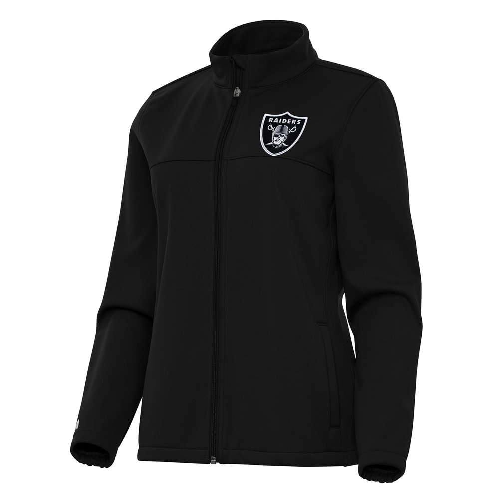 Antigua Women's Black Las Vegas Raiders Links 2 Golf Full-Zip Jacket