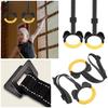 SquEqu Kids Gymnastic Rings with Adjustable Straps Pull up Olympic Rings for Kids Pull Up Bar Doorway Chin up Bar Strength Training Climbing Dome Outdoor Jungle Gym Hanging Stretching Height Increase view 4