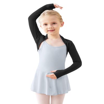 Avrigirl Black Girls Dance Sweater Athletic Open Front Ballet Cover up for Leotards