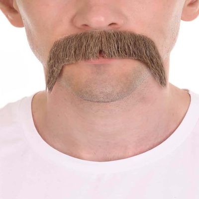 BC GOODS BY Men's Cosplay Facial Accessory Real Human Hair Mustache, Mix Brown