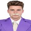 BC GOODS BY Men's Cosplay Facial Accessory Real Human Hair Mustache, Light White view 1
