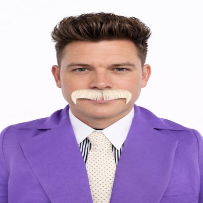 BC GOODS BY Horseshoe Mustache for Men, White