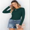 ANRABESS Women Long Sleeve Shirts Rib Knit Slim Fit Tops Basic Tee 2025 Fall Outfits Casual T-Shirt Underscrubs Layer Clothes Forest Green X-Small view 3
