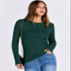 ANRABESS Women Long Sleeve Shirts Rib Knit Slim Fit Tops Basic Tee 2025 Fall Outfits Casual T-Shirt Underscrubs Layer Clothes Forest Green X-Small view 4
