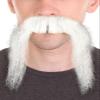 BC GOODS BY Timeless Men's Fu Manchu Mustache Styles White Synthetic Facial White Hair, Flame-Retardant Synthetic Fiber view 1