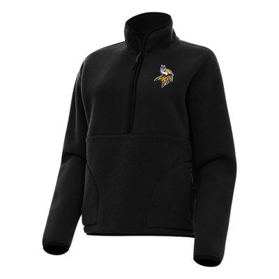 Antigua Women's Black Minnesota Vikings Figure Half-Zip Sweatshirt