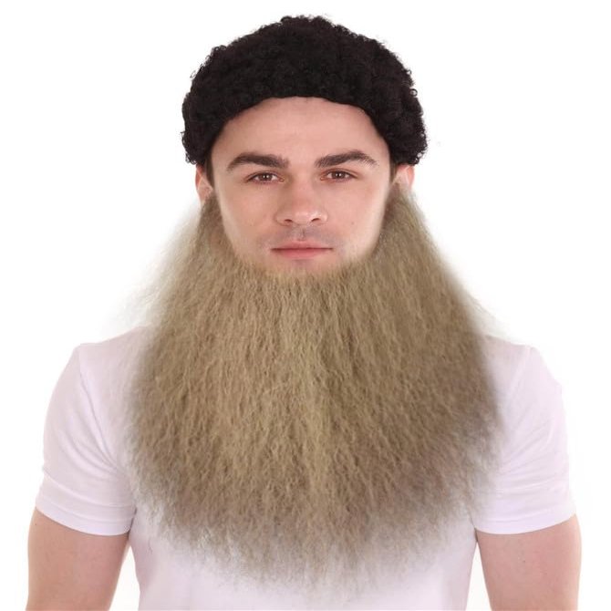 BC GOODS BY Dapper Mens Faux Beard Realistic Sharp Dressed Facial Hair, Light Brown